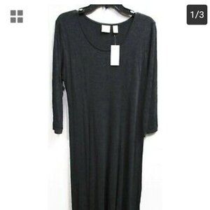 Chico's High Low Lilly Dress solid Graphite Gray Size 1 Medium 3/$25